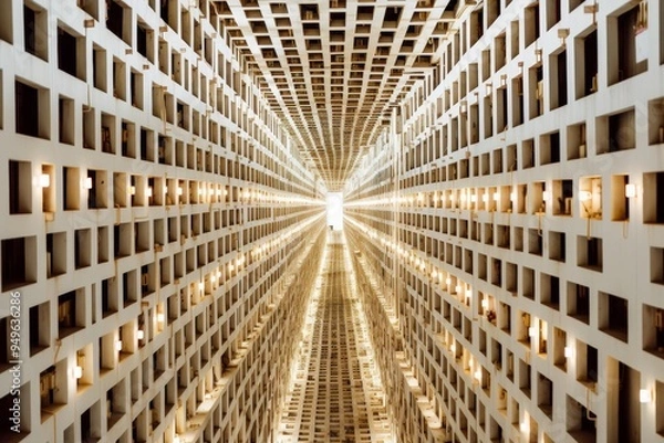 Fototapeta Geometric Patterns of a Modern Building Facade