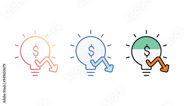Fototapeta Flop Idea icon design with white background stock illustration