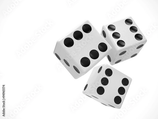Obraz three dices on white