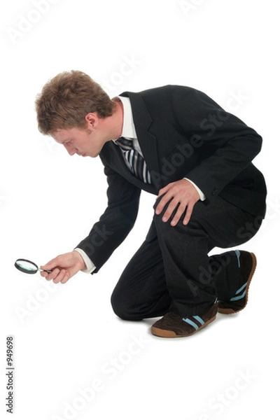 Fototapeta businessman with magnifying glass