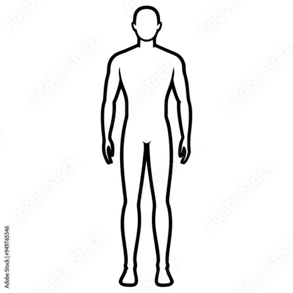 Obraz Human full body Silhouette image art for vector illustration on white background