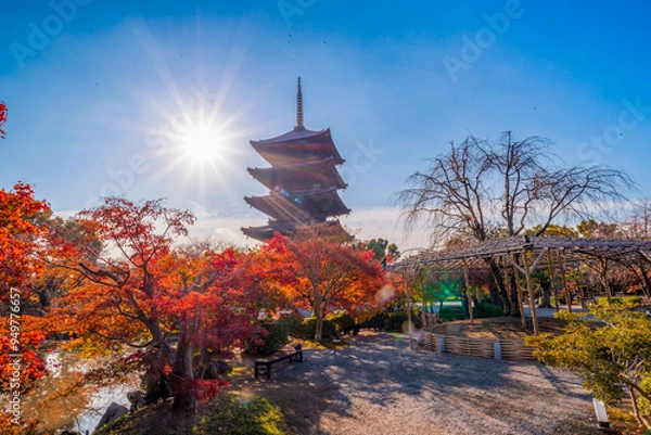 Fototapeta The most beautiful viewpoint of Toji(To-ji) is a popular tourist destination in Kyoto, Japan.