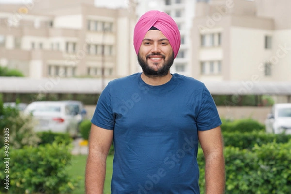 Obraz Happy Sikh Indian Man Smiling