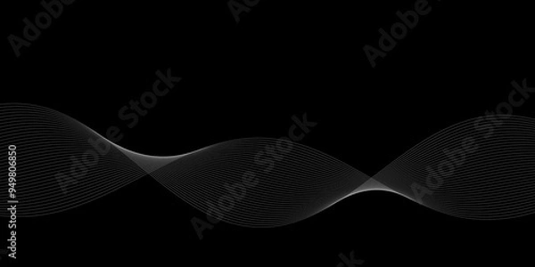 Fototapeta black background wave lines abstract design vector format 3d waves background for desktop