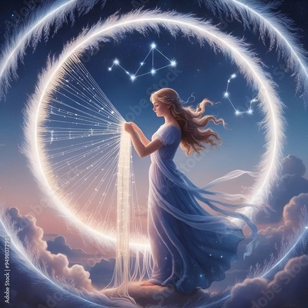 Fototapeta Virgo The Celestial Maiden Weaving a Tapestry of Stars