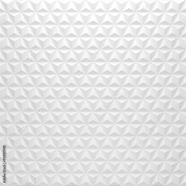 Fototapeta White Triangle Pyramids in Hexagon shapes - square background