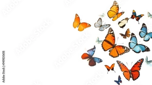 Fototapeta A Colorful Gathering of Butterflies