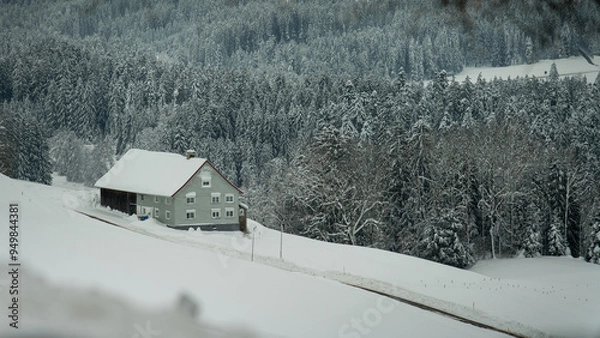 Obraz House in the German Alps in Allgäu in winter