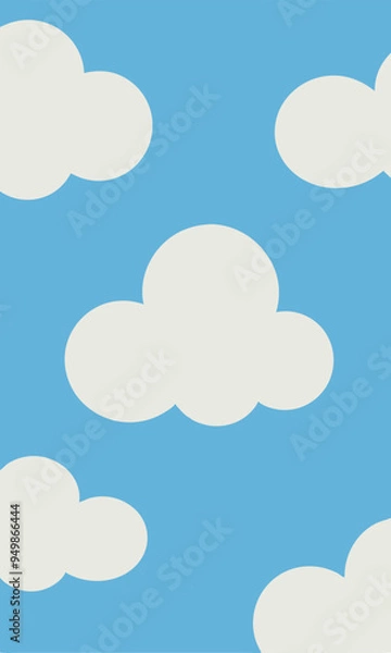 Fototapeta There is a beautiful blue sky adorned with fluffy white clouds in it