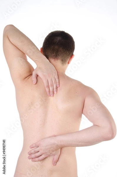 Fototapeta Sore neck young guy 