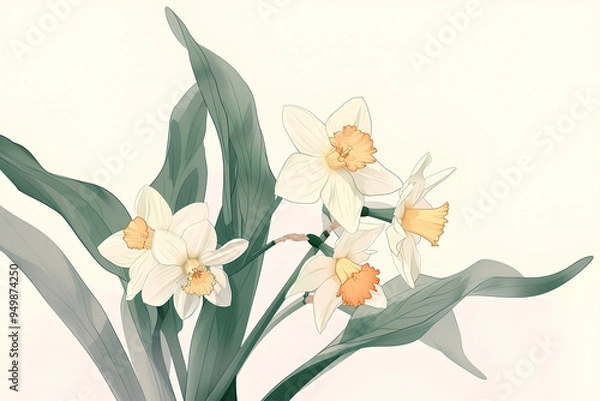 Fototapeta 美しい水仙の花