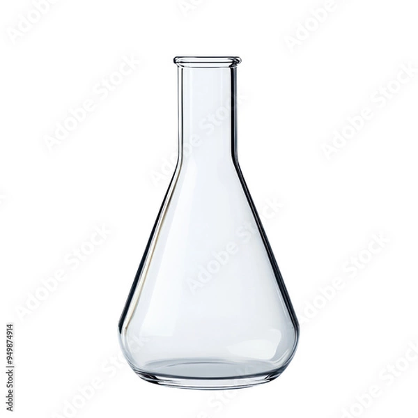 Fototapeta Laboratory flask with liquid,  Science object  isolated on transparent png.