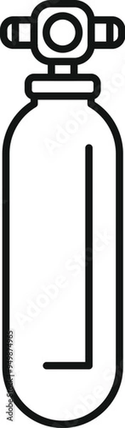 Fototapeta Simple oxygen cylinder icon depicting diving equipment for safe underwater exploration and breathing