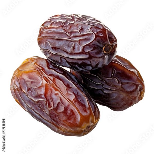 Fototapeta High-Resolution Medjool Dates Isolated on Transparent Background for Natural Food and Healthy Snack Designs