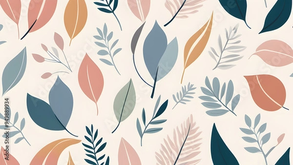 Fototapeta seamless pattern with leaves