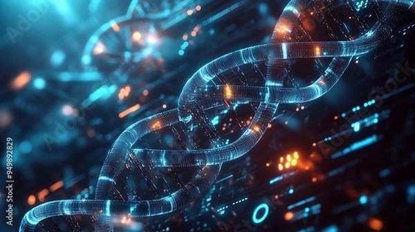 Fototapeta DNA helix representing advanced technology in genetic engineering