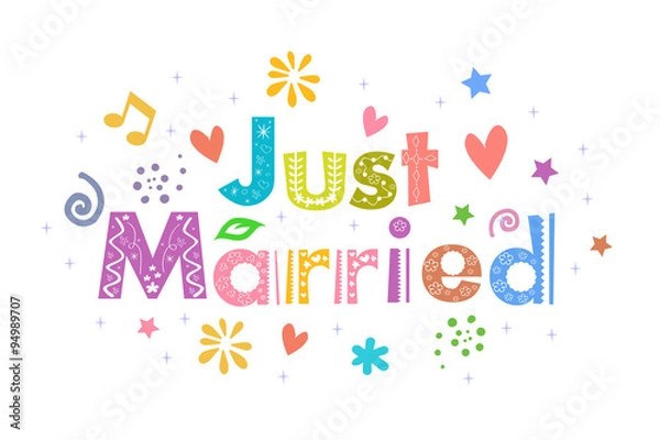 Obraz Just Married Message