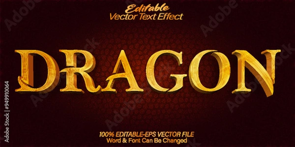 Obraz Dragon Vector Text Effect Editable Alphabet Fire Fantasy Magic Mythical Mystic