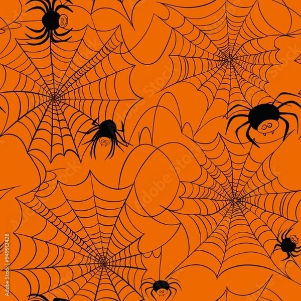 Fototapeta  spider doodle pattern based on halloween concept