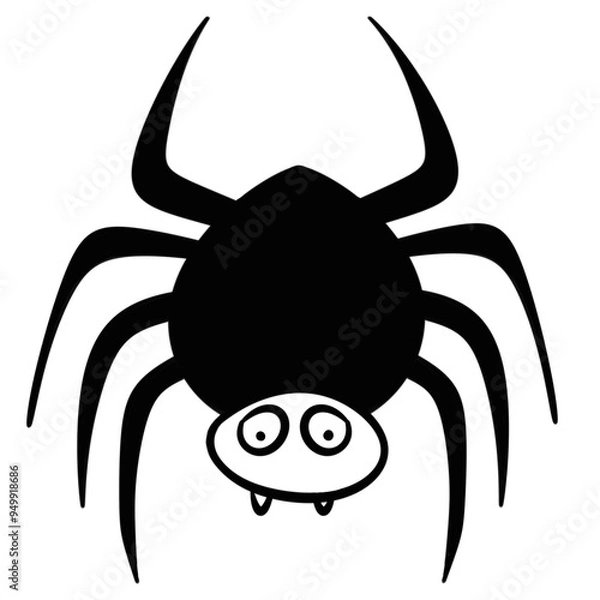 Fototapeta  spider drawn in doodle style