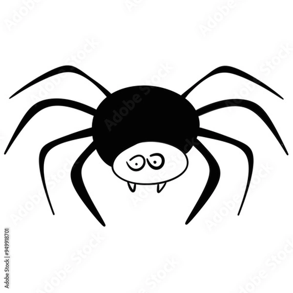 Fototapeta  spider drawn in doodle style