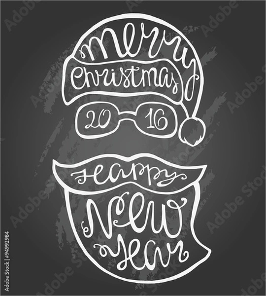 Obraz Face Santa Claus in hipster style 