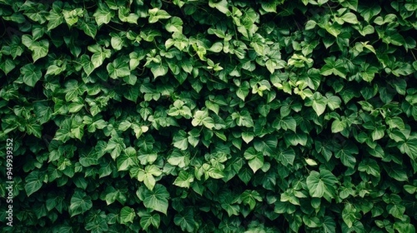 Obraz A green wall covered in ivy, natural and overgrown