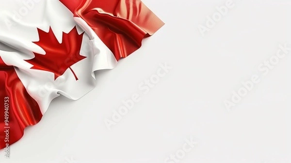 Obraz A vivid depiction of the Canadian flag, featuring the iconic red maple leaf centered between red bars on a white background.