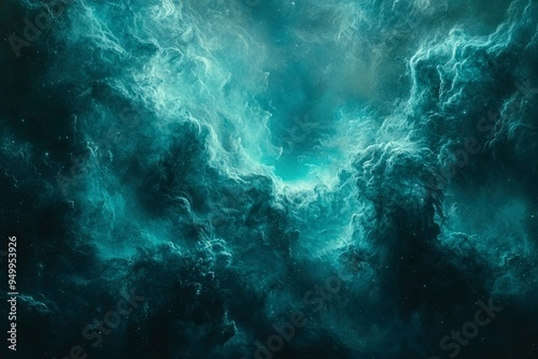 Fototapeta Abstract Cosmic Nebula with Swirling Gas and Stars