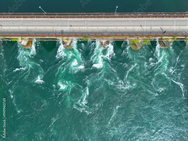 Obraz river pattern aerial view