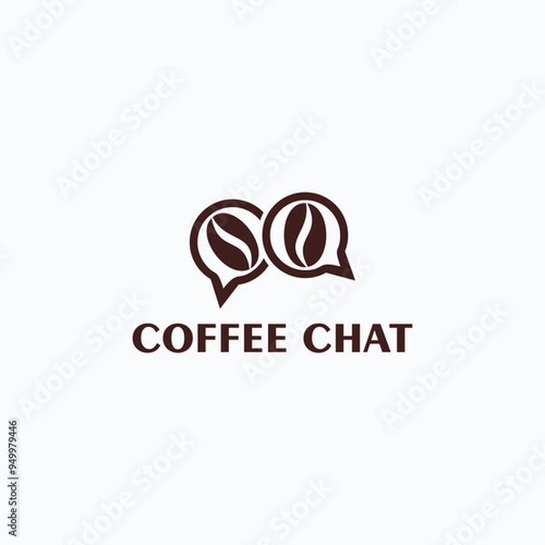Obraz logo icon design abstract talk coffee