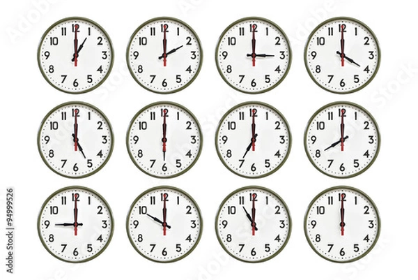 Obraz Green wall clock all day