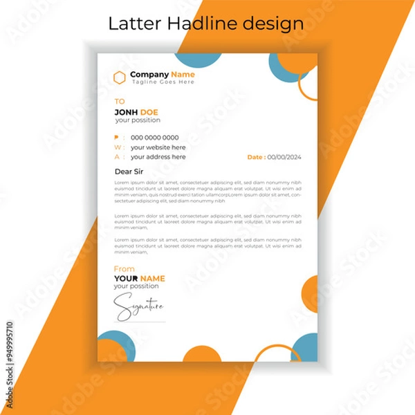 Obraz modern Letterhead Template Layout design