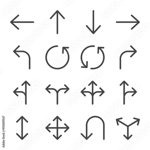 Obraz arrow simple line icon set