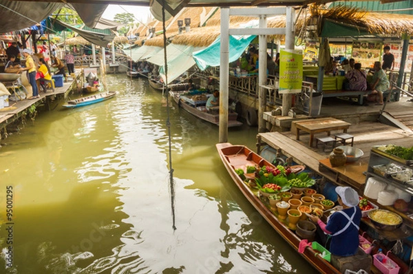 Obraz Floating market in bangkok.
