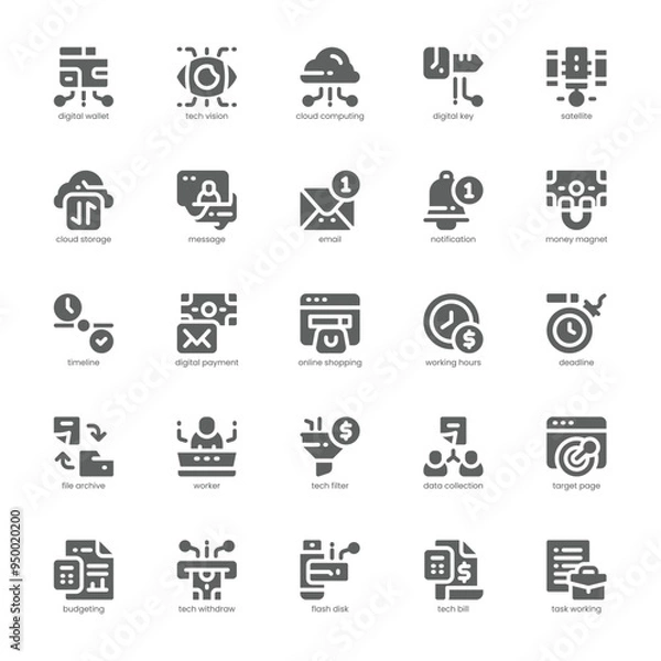 Fototapeta Digital Corporate icon pack for your website, mobile, presentation, and logo design. Digital Corporate icon glyph design. Vector graphics illustration and editable stroke.