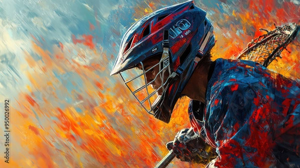 Obraz creative Lacrosse Player background wallpaper 