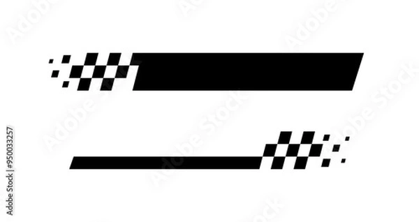 Fototapeta Racing stripes. Race flag. Checkered flag. Sport car decal stripes. Automotive graphics. Vector illustration