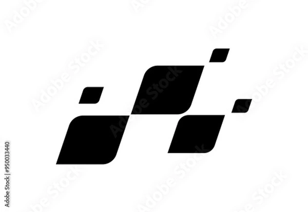 Fototapeta Race flag Design. Race flag icon logo. Racing stripes. Sport checkered. Motorsport graphics. Vector illustration
