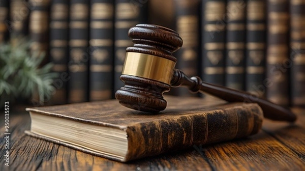 Fototapeta Lawyers explaining real estate legal matters to clients, with a focus on contracts, legal papers, and a well-organized office environment.