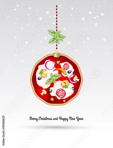 Obraz Pizza Christmas Ball