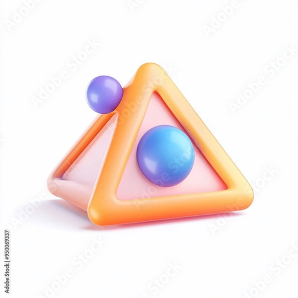 Fototapeta An play modern cartoon icon in 3D on white background