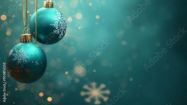 Obraz christmas balls banner with text space