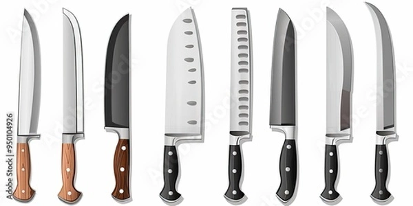 Fototapeta knife set choppers isolated on white background