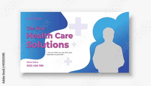 Fototapeta Medical healthcare youtube thumbnail and web banner template