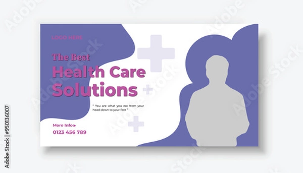 Fototapeta Medical healthcare youtube thumbnail and web banner template