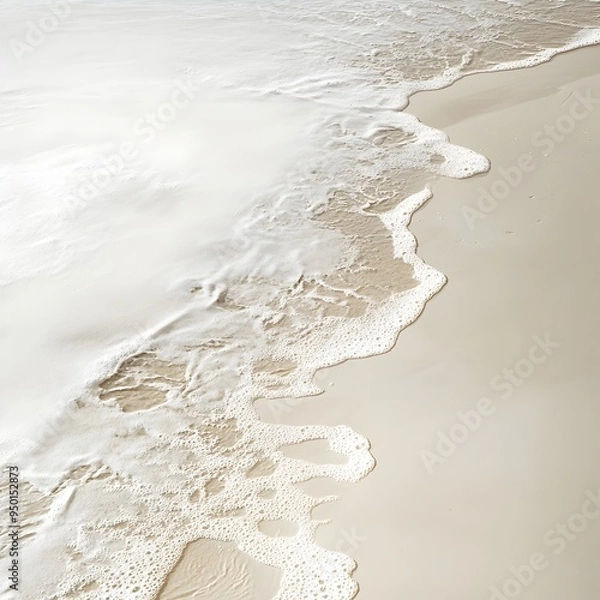 Fototapeta Serene Coastal Landscape with Reflective Tidal Pools and Sand Dunes in Muted Earth Tones