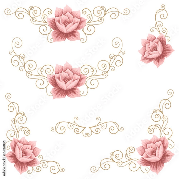 Obraz Set of floral design elements