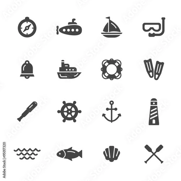 Fototapeta Nautical Icons