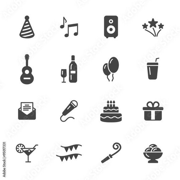 Fototapeta Party Icons